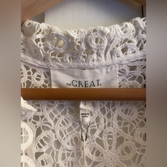 THE GREAT. The Lattice Top in Cream • NWT - Picture 7 of 10